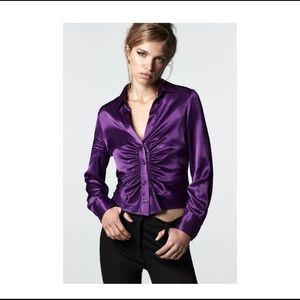 Zara Pleated satin effect shirt